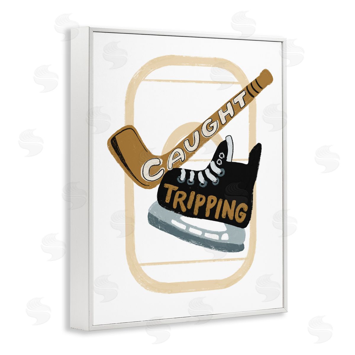 Connie Summers Caught Tripping Hockey White Framed Giclee Wall Art Print
