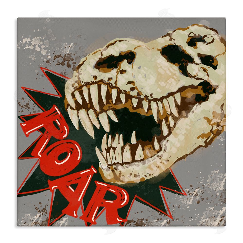 Connie Summers Roar Dinosaur Skull Canvas Wall Art Print