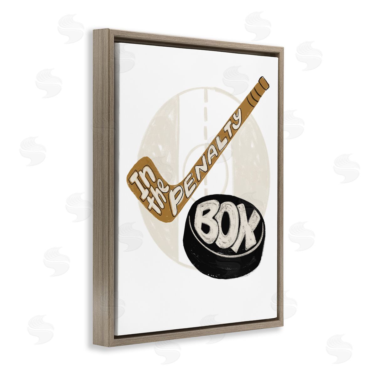 Connie Summers In The Penalty Box Brown Floating Frame Canvas Wall Art Print