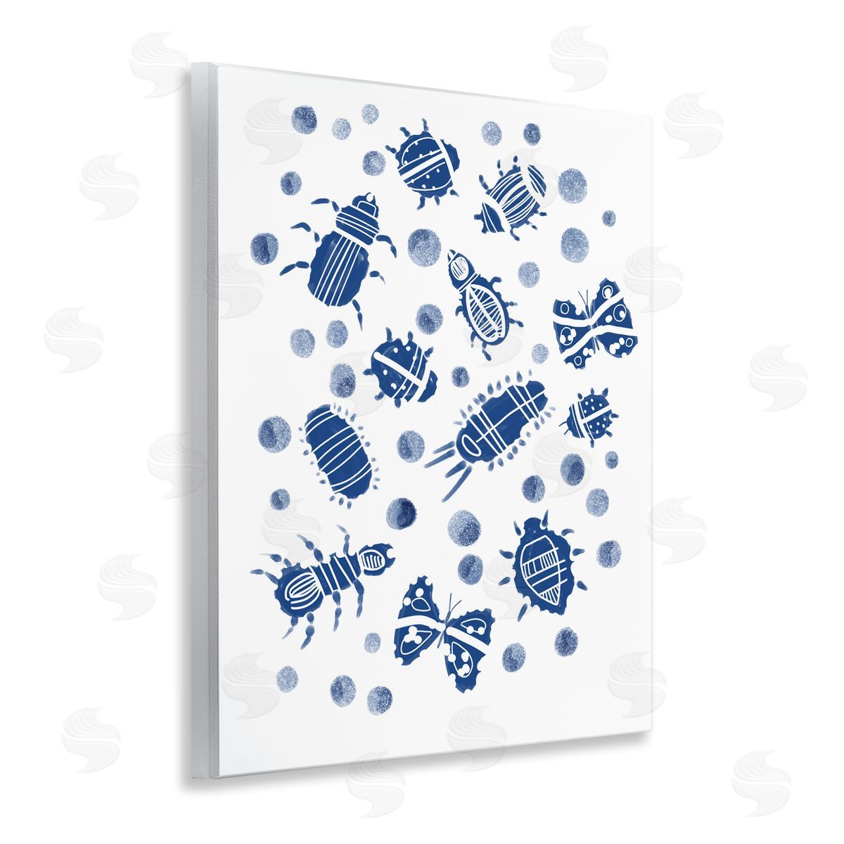 Connie Summers Indigo Bugs & Dots Wall Plaque Art Print