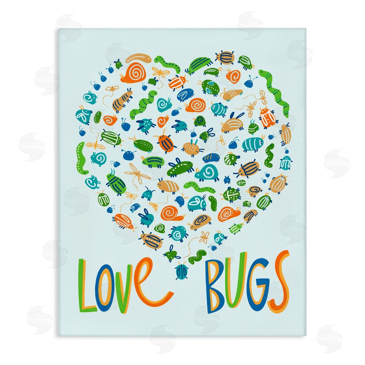 Connie Summers Love Bugs Heart Shape Canvas Wall Art Print