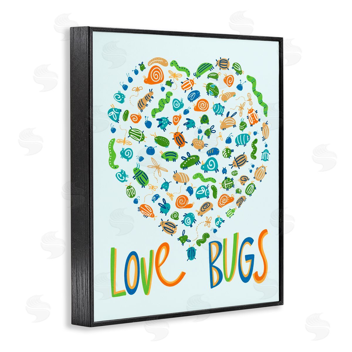 Connie Summers Love Bugs Heart Shape Black Framed Giclee Wall Art Print