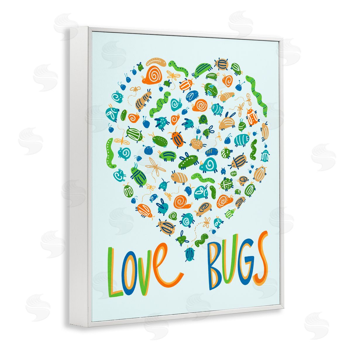 Connie Summers Love Bugs Heart Shape White Framed Giclee Wall Art Print