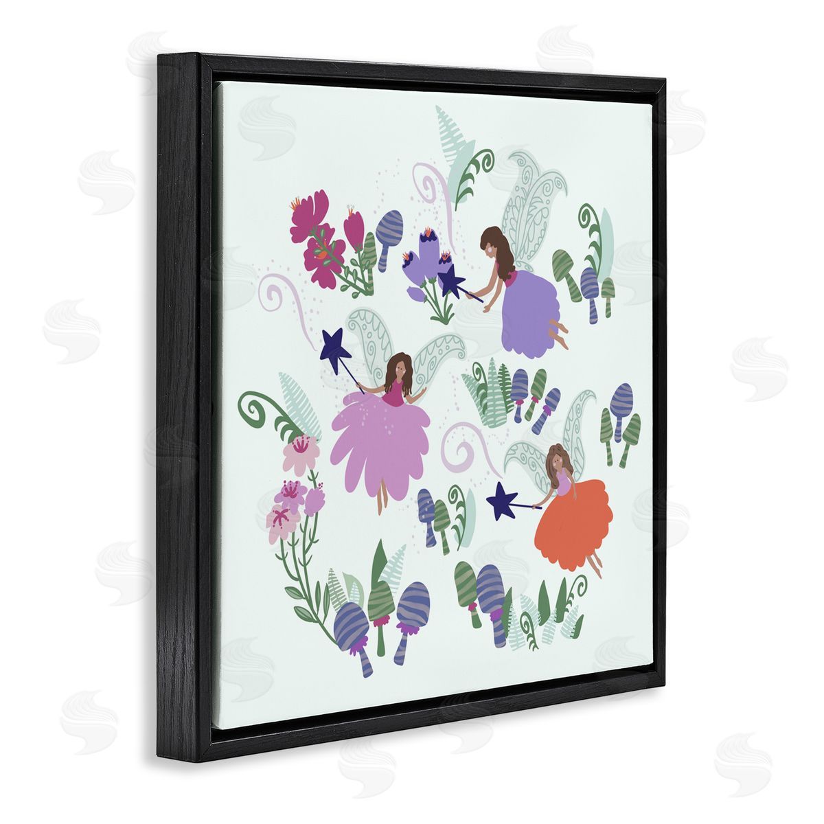 Connie Summers Mystical Fairies & Botanicals Black Floating Frame Canvas Wall Art Print