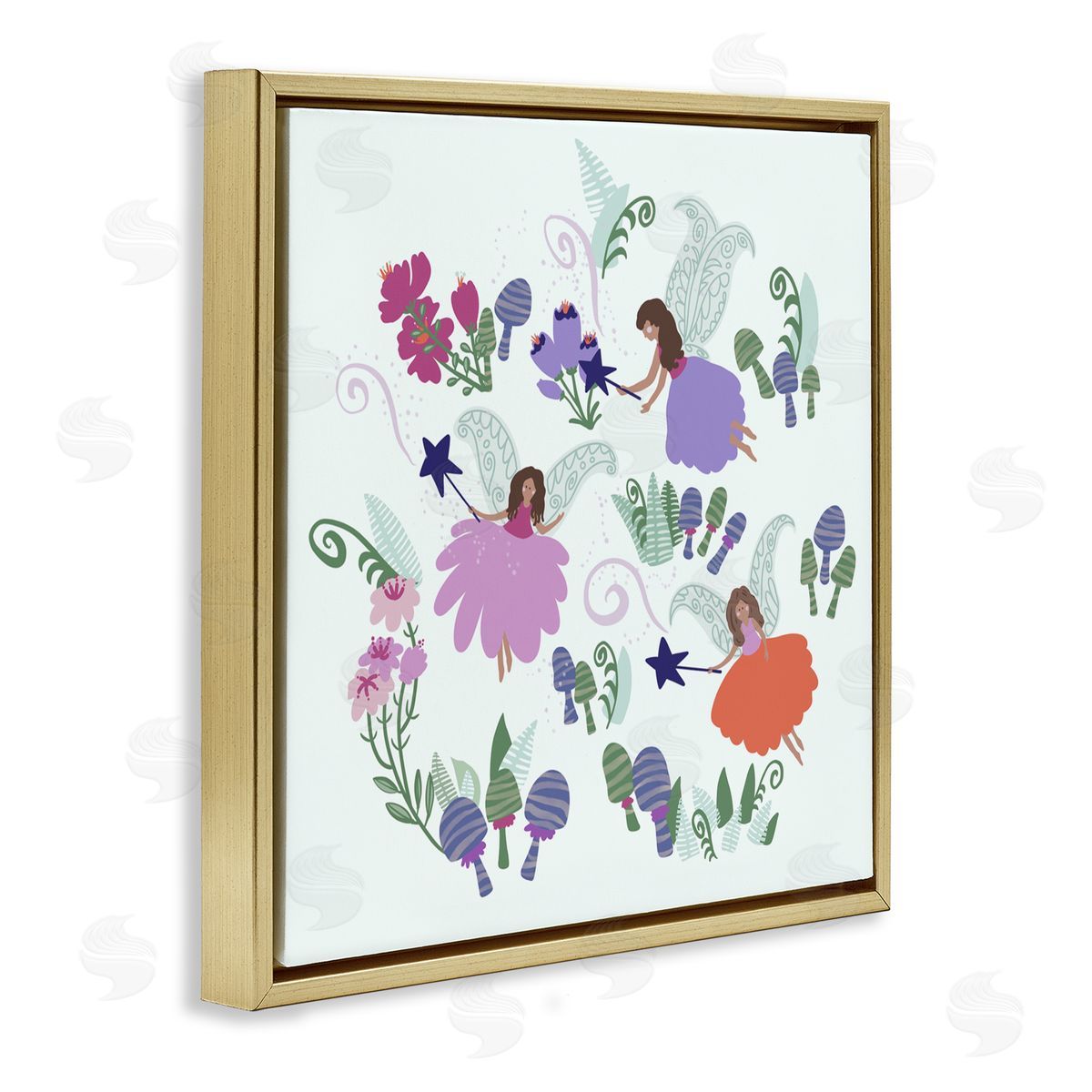 Connie Summers Mystical Fairies & Botanicals Gold Floating Frame Canvas Wall Art Print