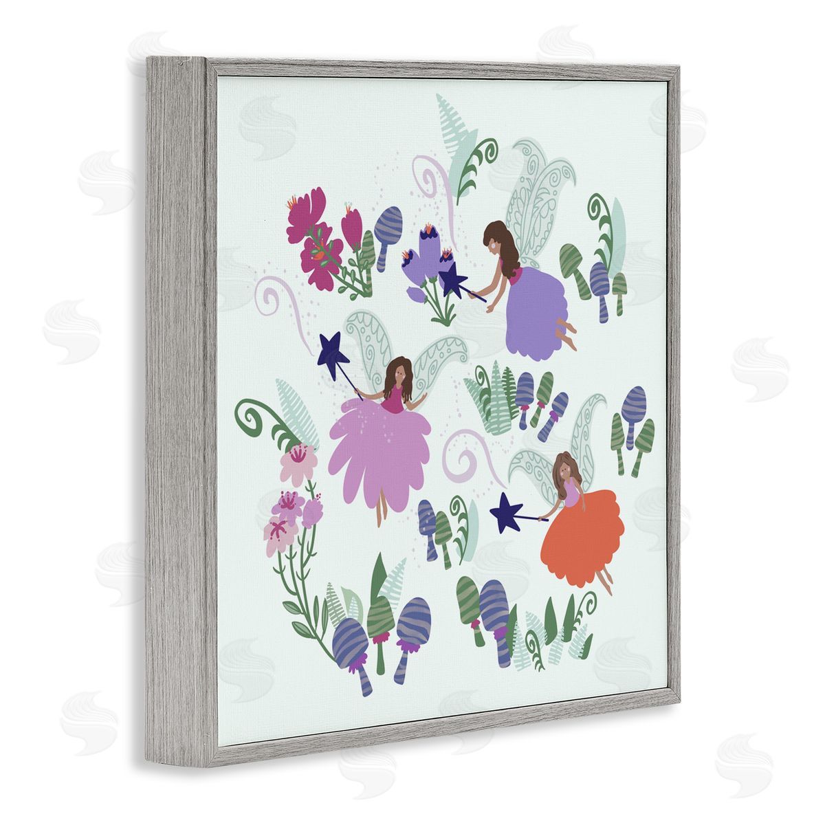 Connie Summers Mystical Fairies & Botanicals Gray Framed Giclee Wall Art Print