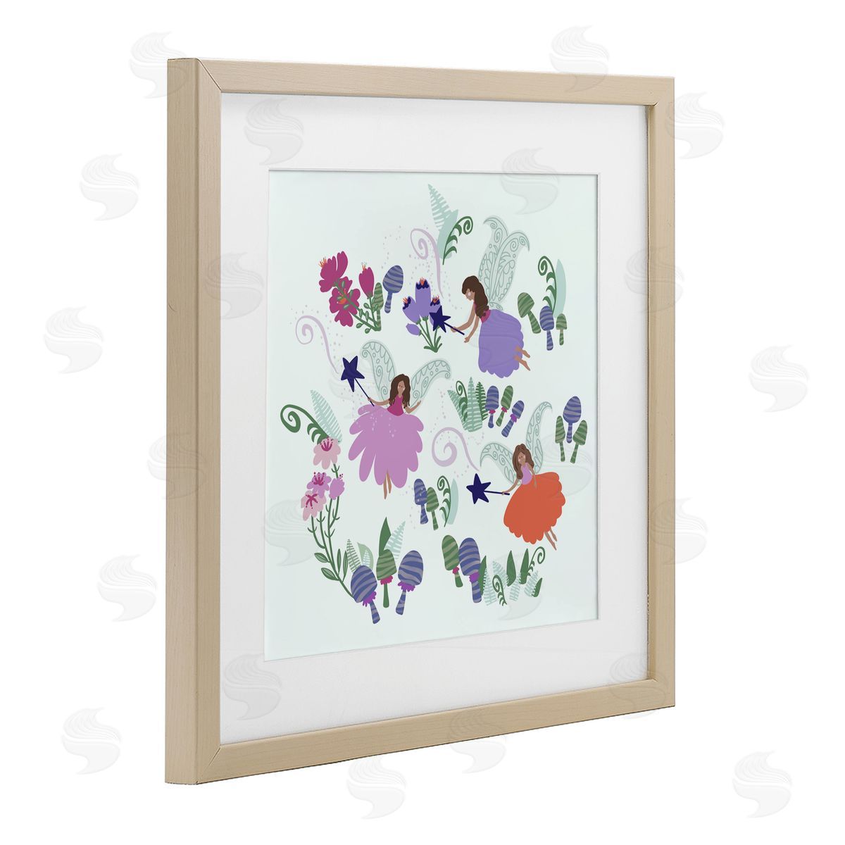 Connie Summers Mystical Fairies & Botanicals Birch Framed Print Under Glass with White Mat Wall Art