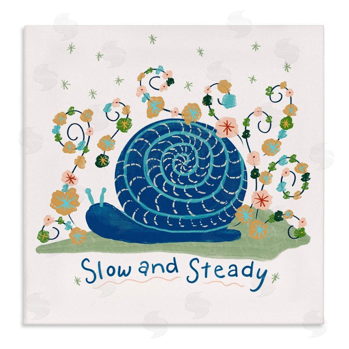 Connie Summers Slow And Steady Snail Canvas Wall Art Print
