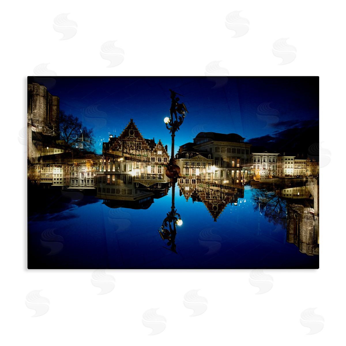 Robin Vandenabeele Illuminated Night Cityscape Canvas Wall Art Print