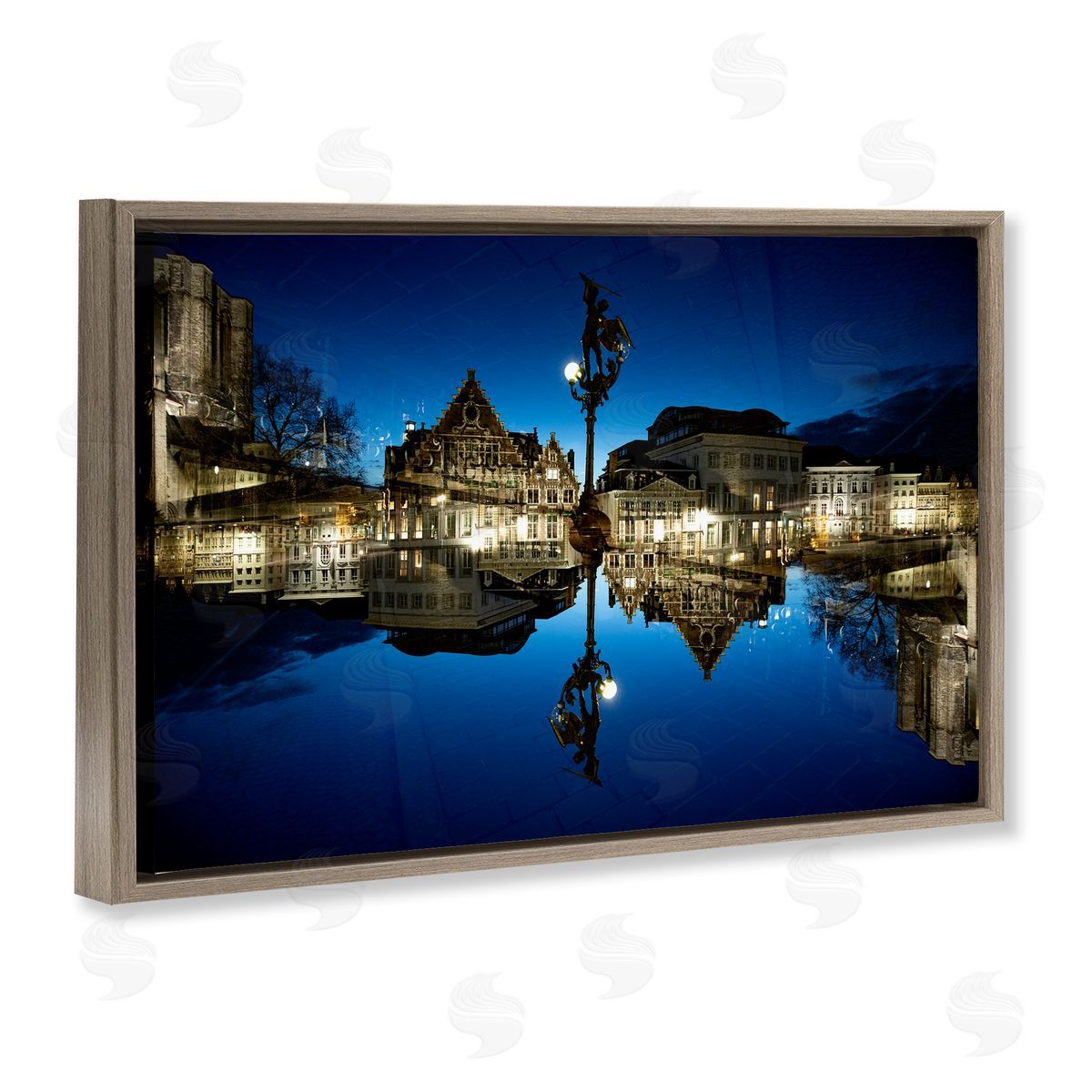 Robin Vandenabeele Illuminated Night Cityscape Canvas Wall Art Print