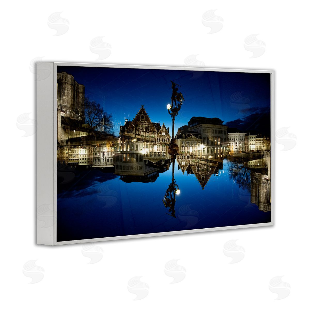 Robin Vandenabeele Illuminated Night Cityscape Canvas Wall Art Print
