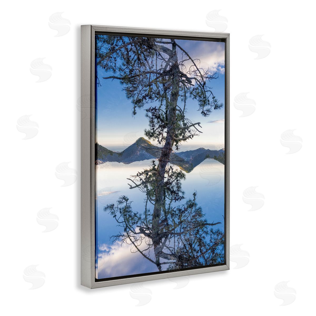 Robin Vandenabeele Tree & Mountain Symmetry Canvas Wall Art Print