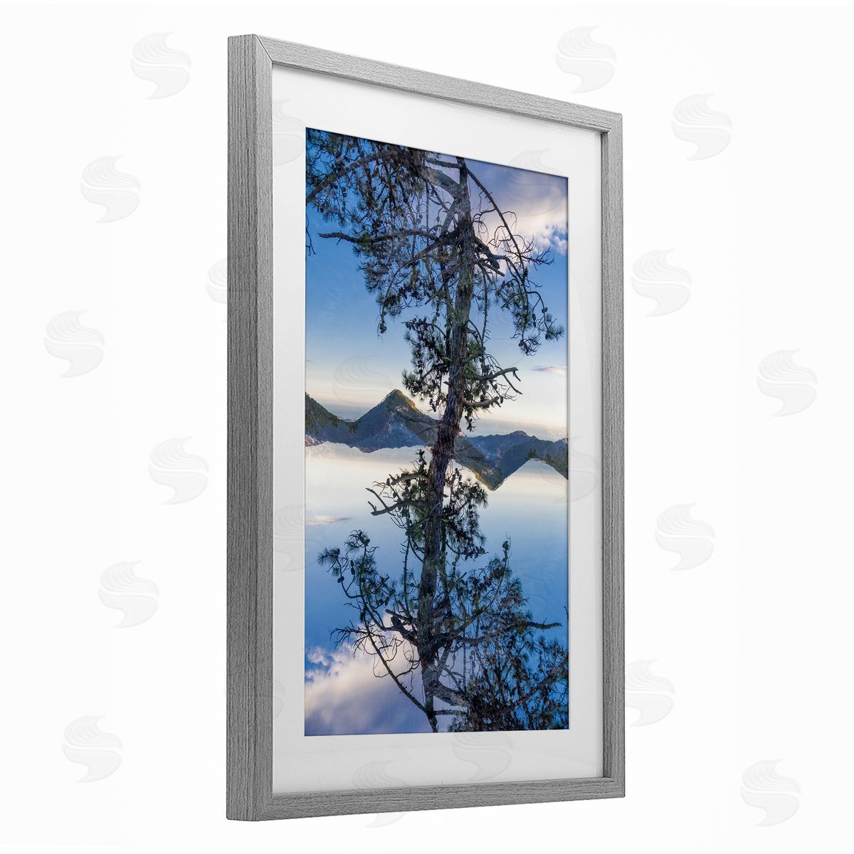 Robin Vandenabeele Tree & Mountain Symmetry Canvas Wall Art Print