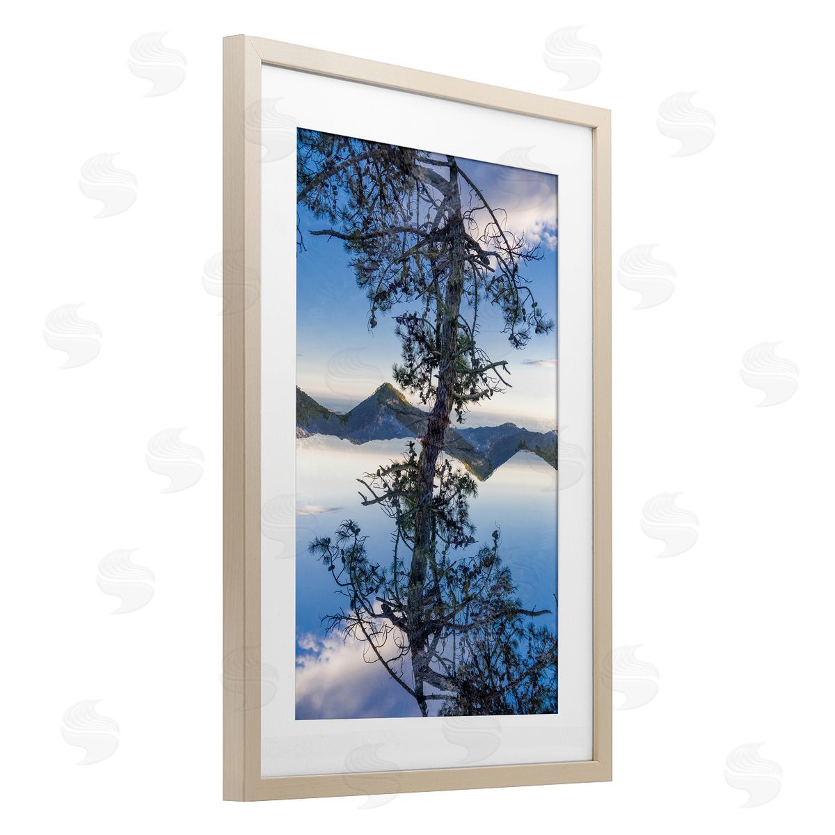 Robin Vandenabeele Tree & Mountain Symmetry Canvas Wall Art Print