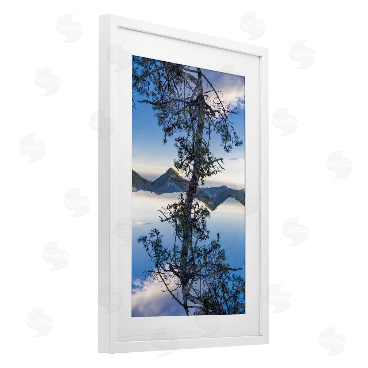 Robin Vandenabeele Tree & Mountain Symmetry Canvas Wall Art Print