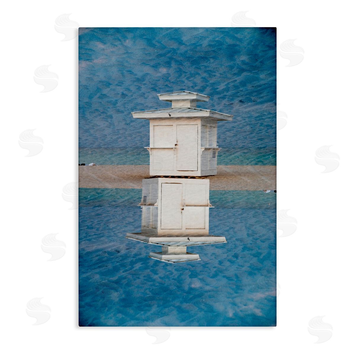 Robin Vandenabeele Vertical Symmetry Beach Hut Canvas Wall Art Print