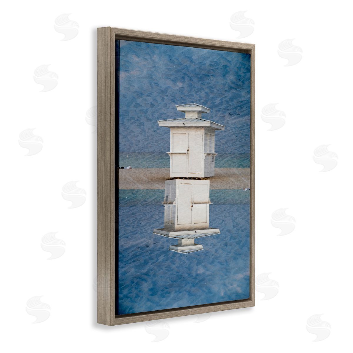 Robin Vandenabeele Vertical Symmetry Beach Hut Canvas Wall Art Print