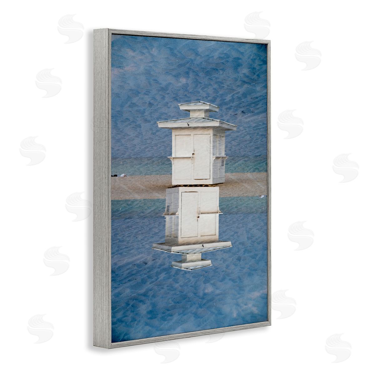 Robin Vandenabeele Vertical Symmetry Beach Hut Canvas Wall Art Print