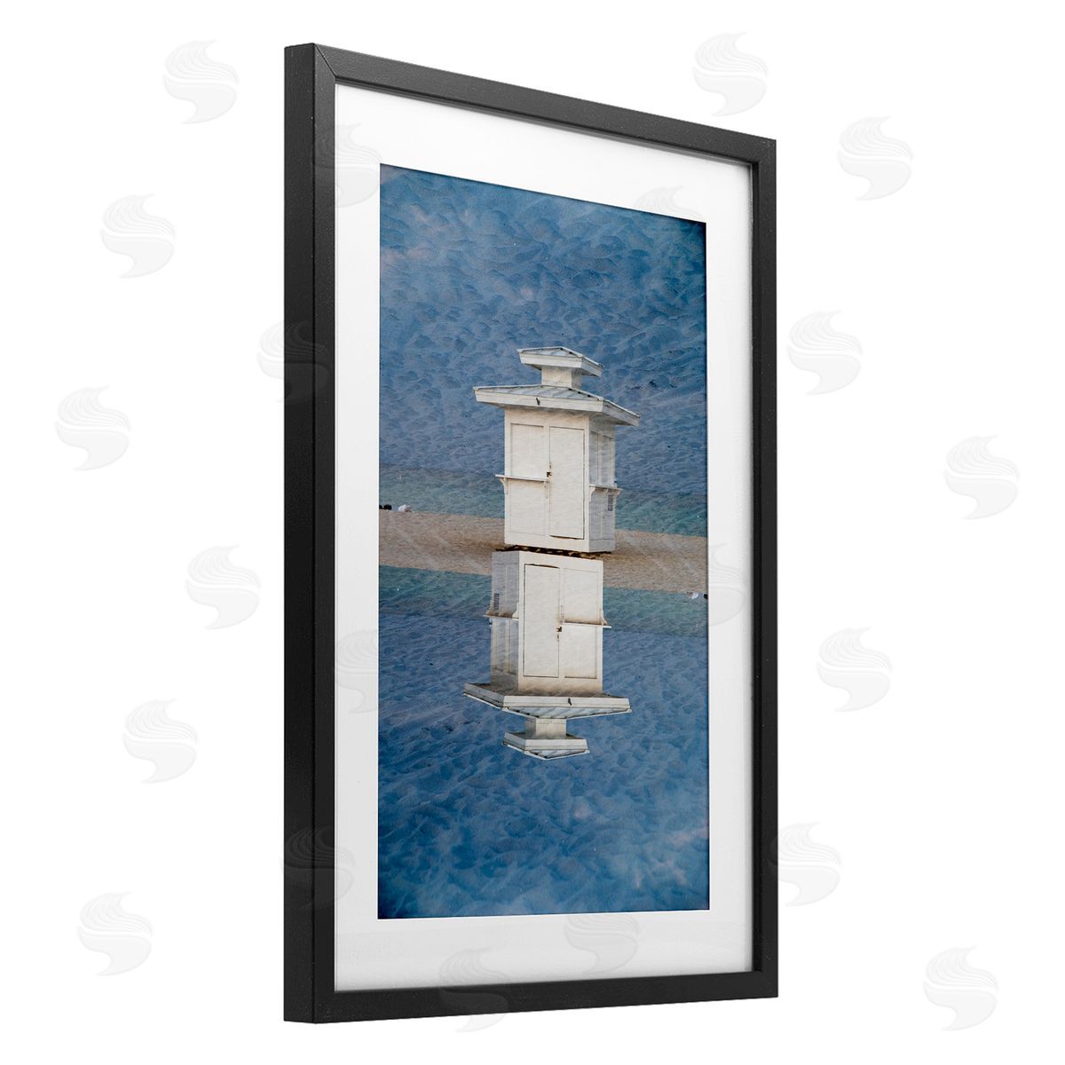 Robin Vandenabeele Vertical Symmetry Beach Hut Canvas Wall Art Print