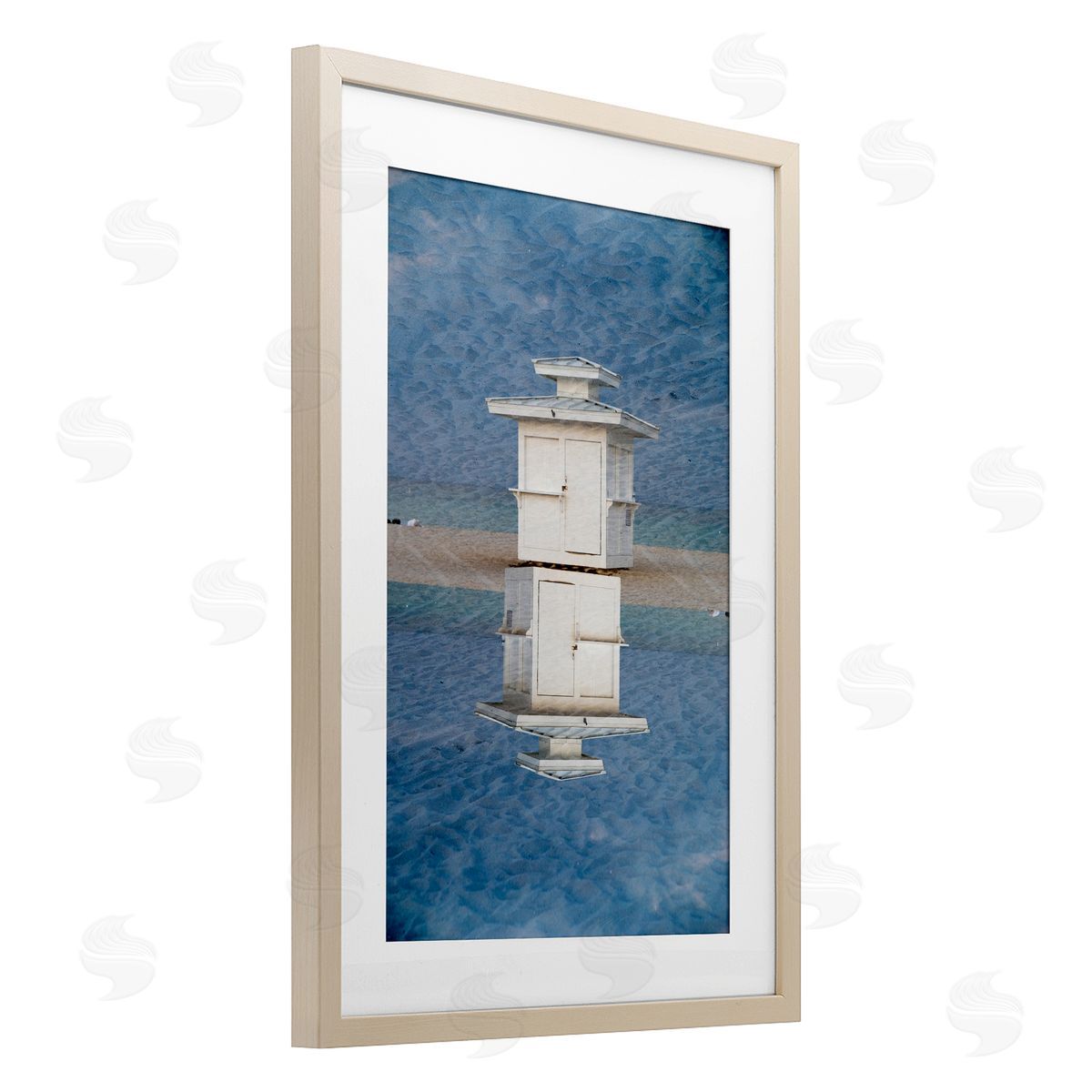 Robin Vandenabeele Vertical Symmetry Beach Hut Canvas Wall Art Print