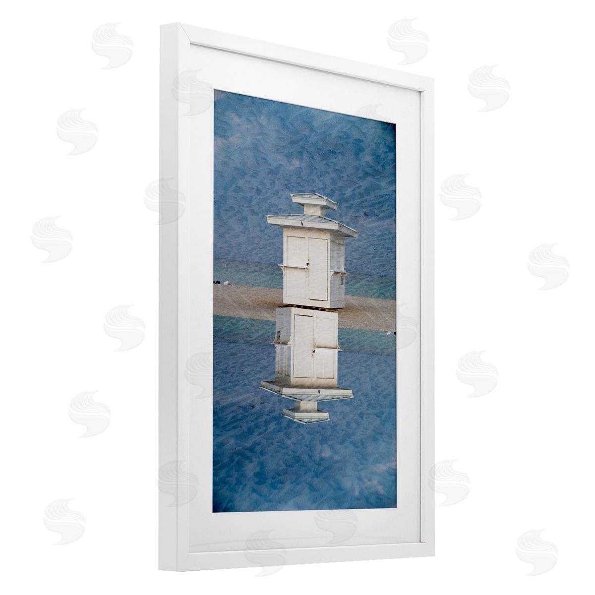 Robin Vandenabeele Vertical Symmetry Beach Hut Canvas Wall Art Print