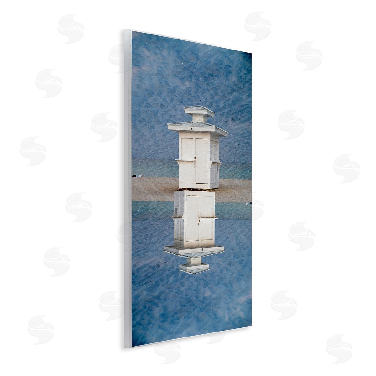 Robin Vandenabeele Vertical Symmetry Beach Hut Canvas Wall Art Print
