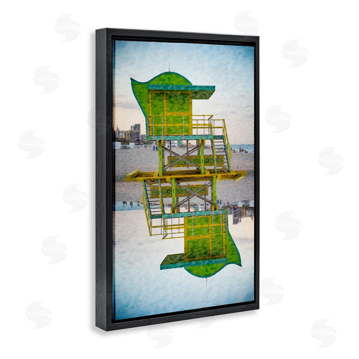 Robin Vandenabeele Miami Beach Hut Reflection Canvas Wall Art Print