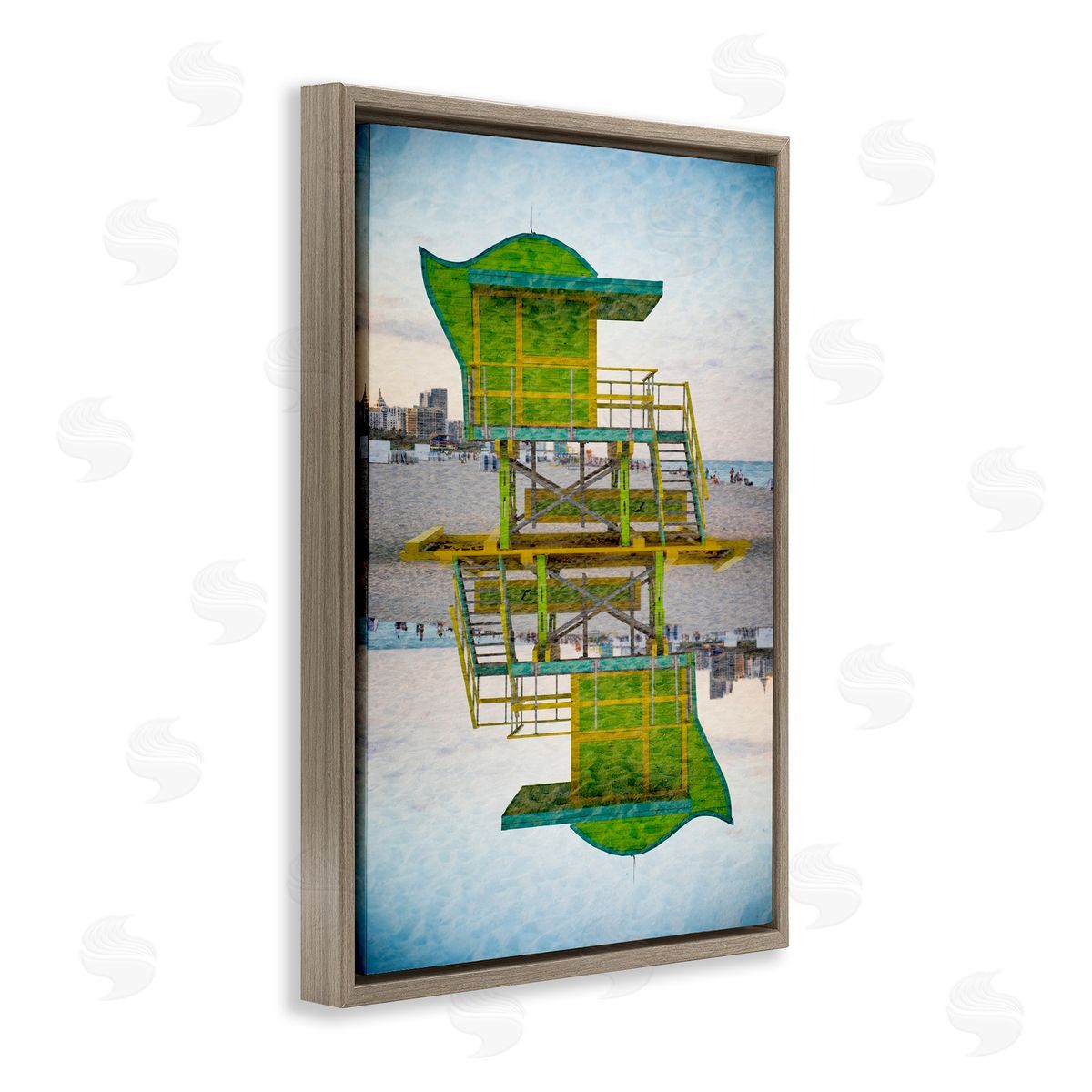 Robin Vandenabeele Miami Beach Hut Reflection Canvas Wall Art Print