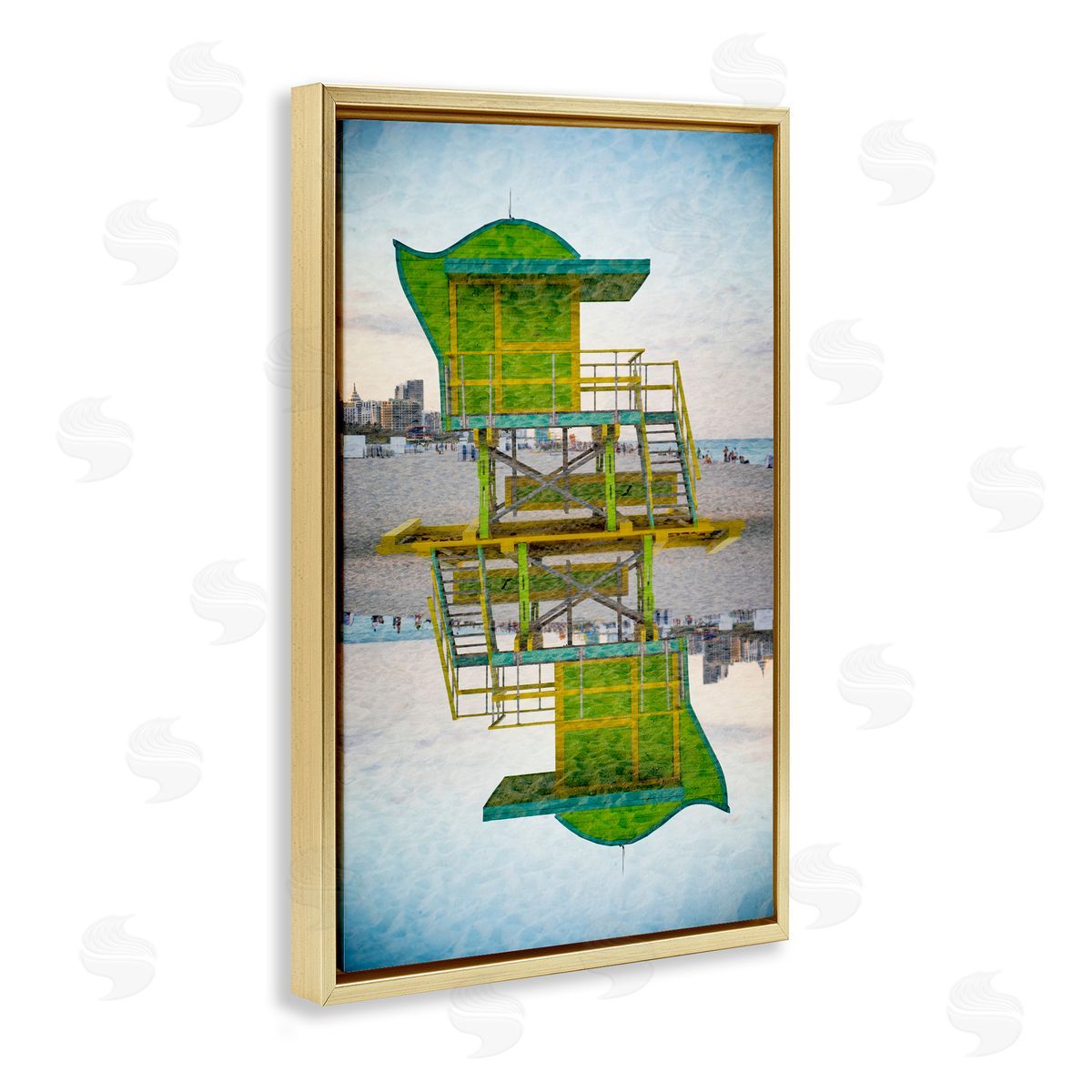 Robin Vandenabeele Miami Beach Hut Reflection Canvas Wall Art Print