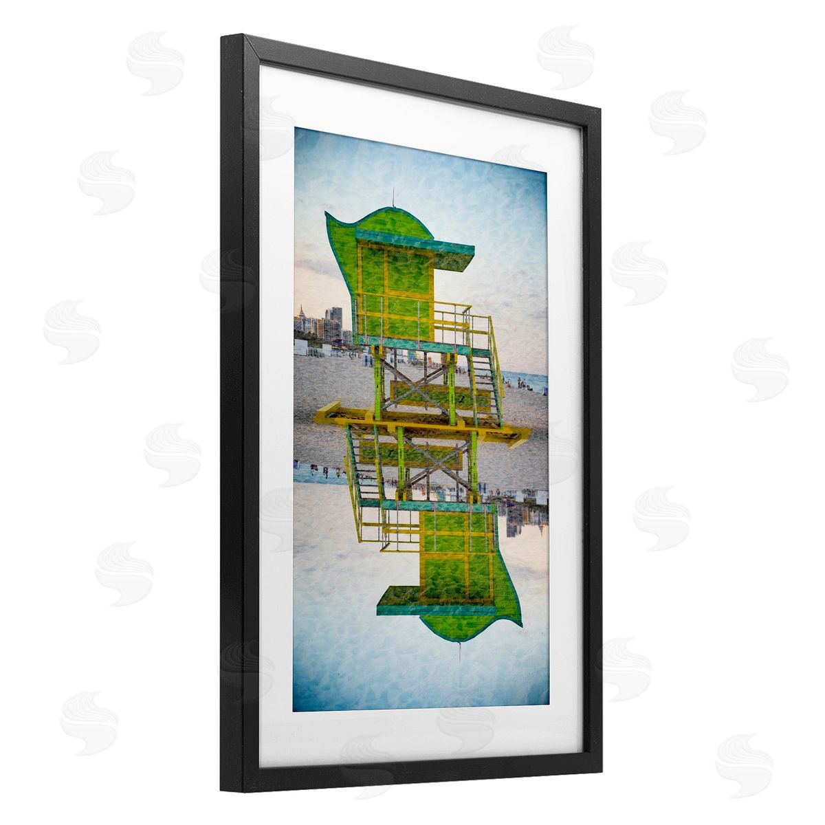Robin Vandenabeele Miami Beach Hut Reflection Canvas Wall Art Print