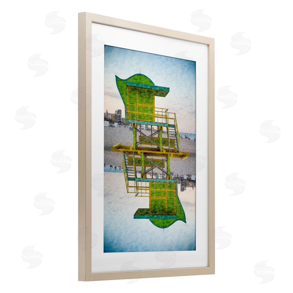 Robin Vandenabeele Miami Beach Hut Reflection Canvas Wall Art Print