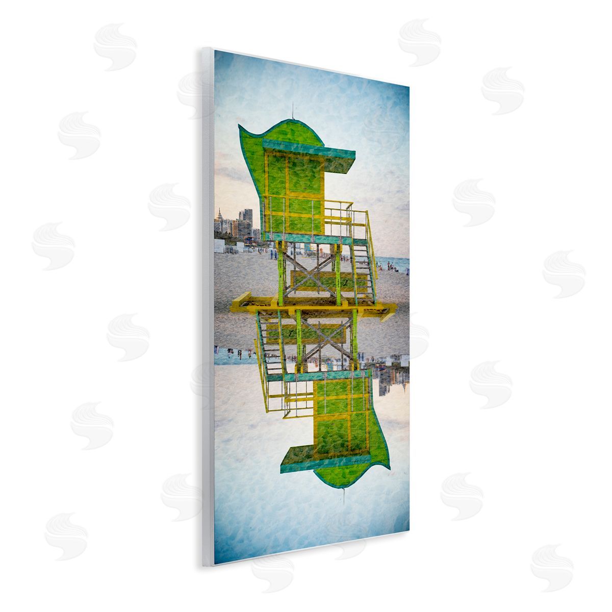 Robin Vandenabeele Miami Beach Hut Reflection Canvas Wall Art Print