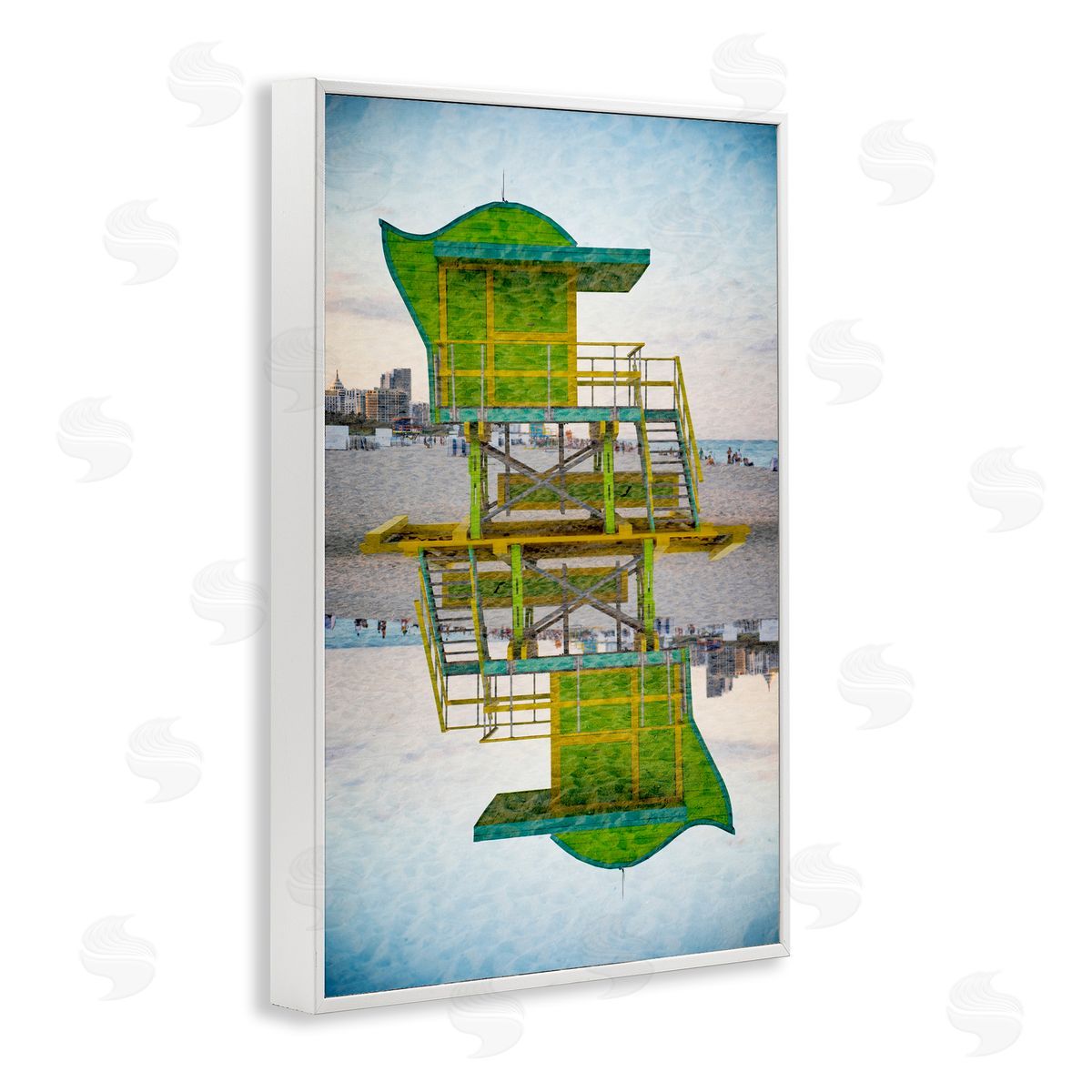 Robin Vandenabeele Miami Beach Hut Reflection Canvas Wall Art Print
