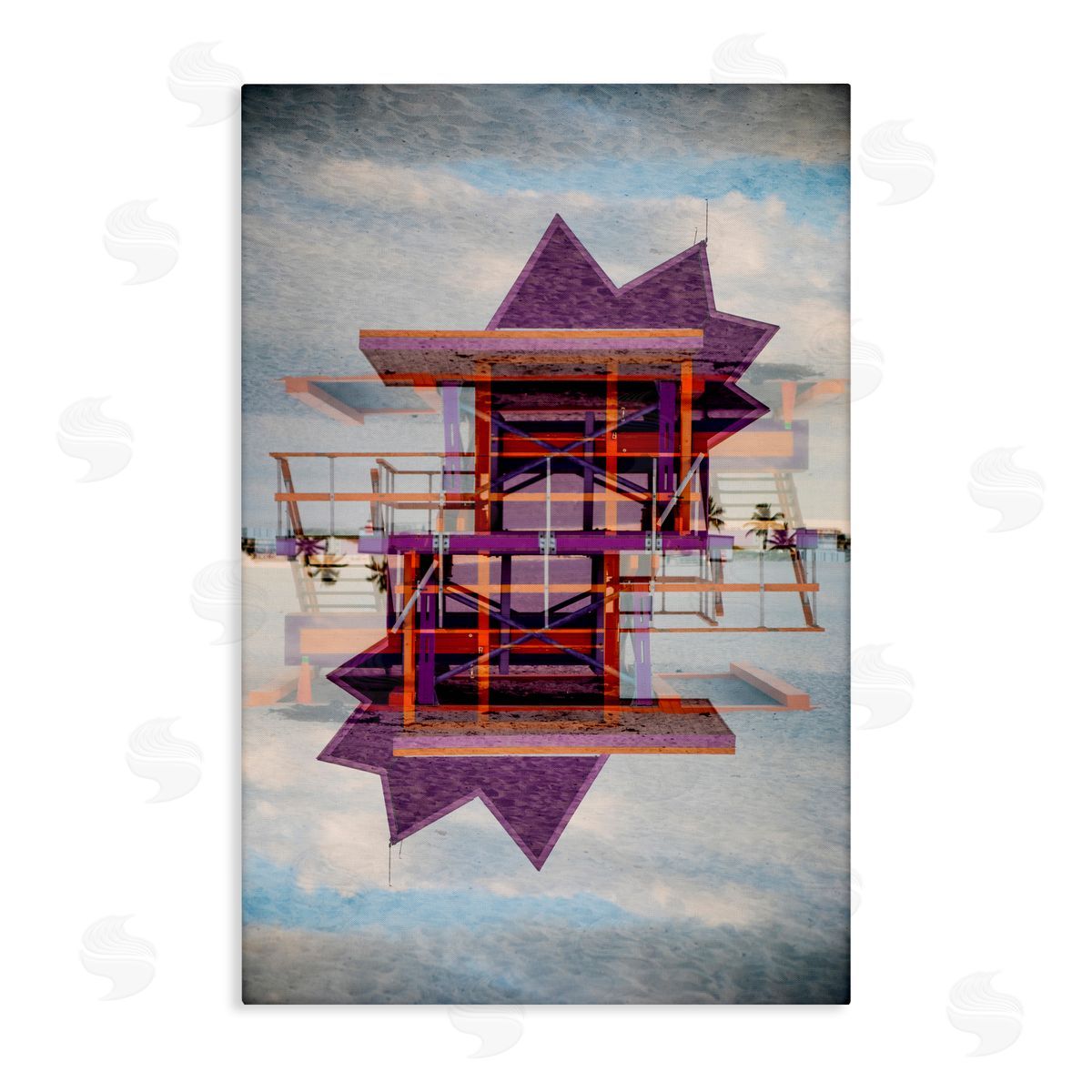 Robin Vandenabeele Miami Beach Guard Reflection Canvas Wall Art Print