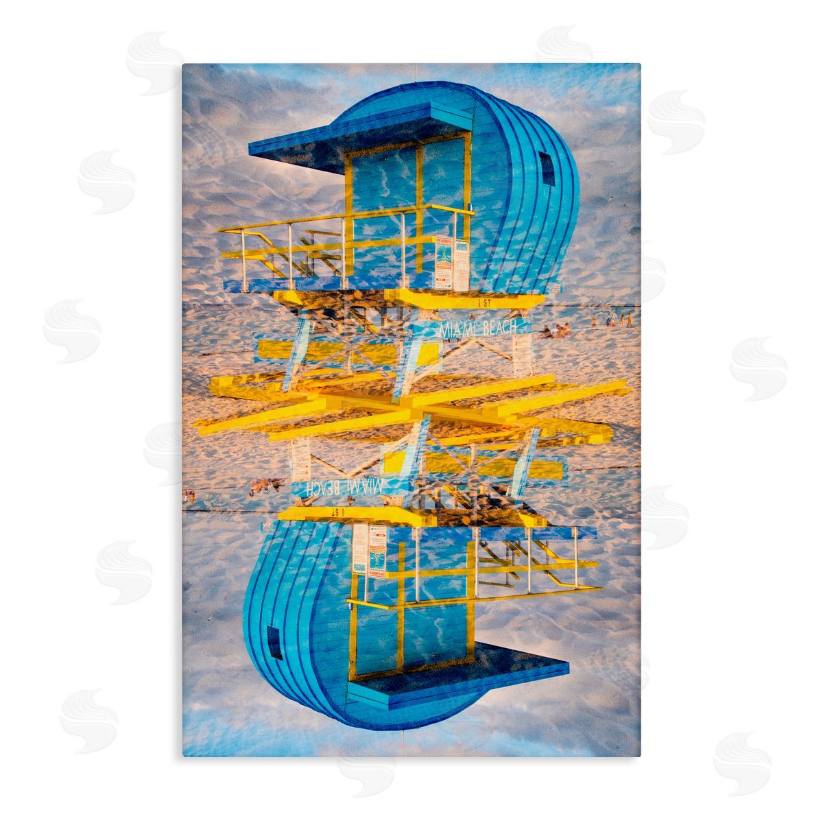 Robin Vandenabeele Miami Beach Lifeguard Reflection Canvas Wall Art Print