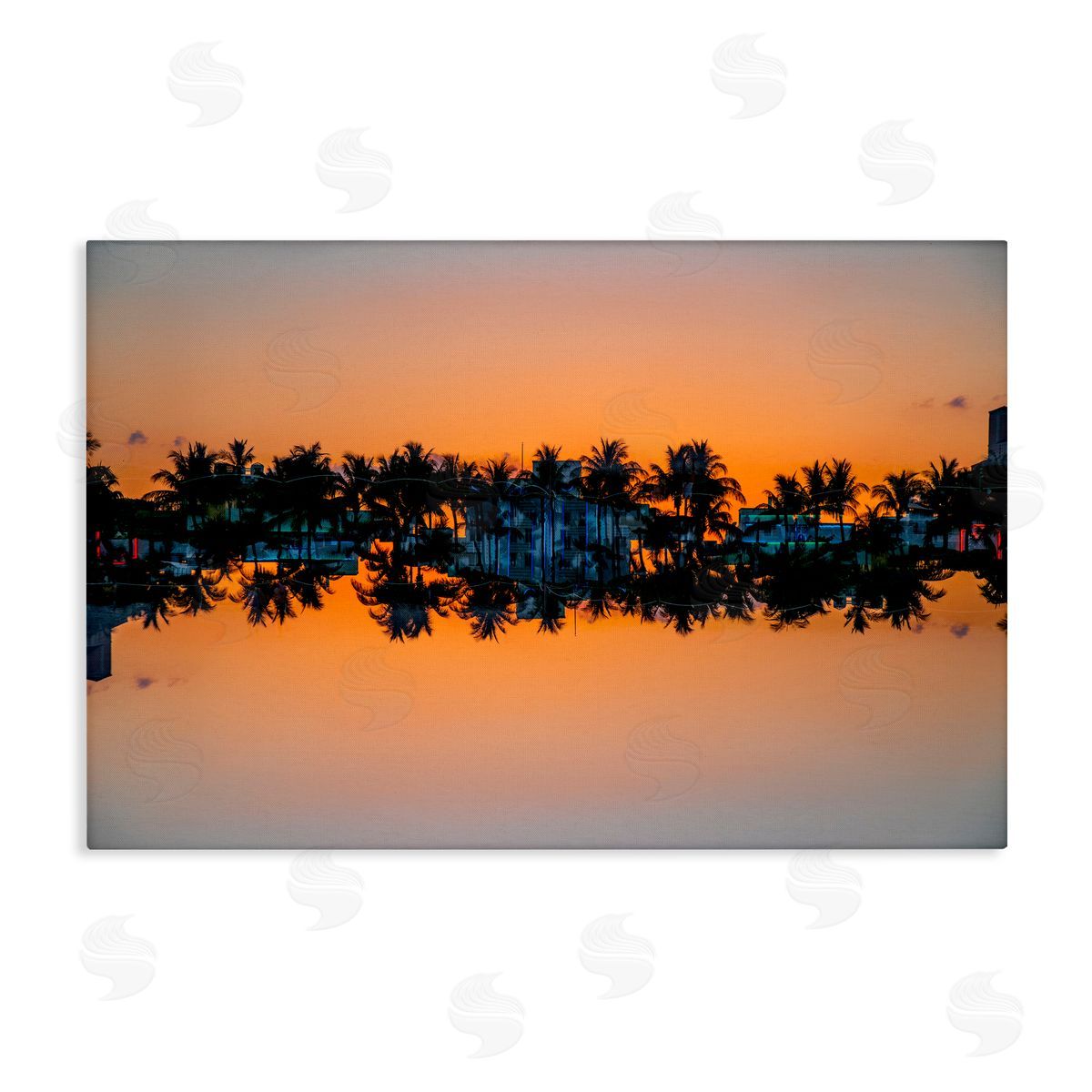 Robin Vandenabeele Reflecting Sunset Palms Canvas Wall Art Print