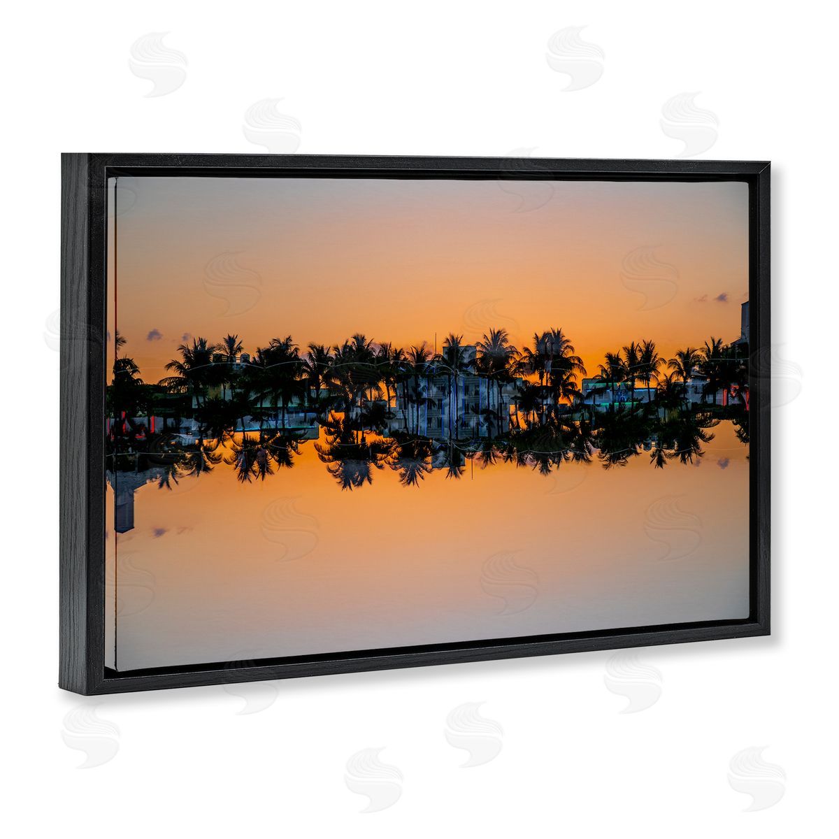 Robin Vandenabeele Reflecting Sunset Palms Canvas Wall Art Print