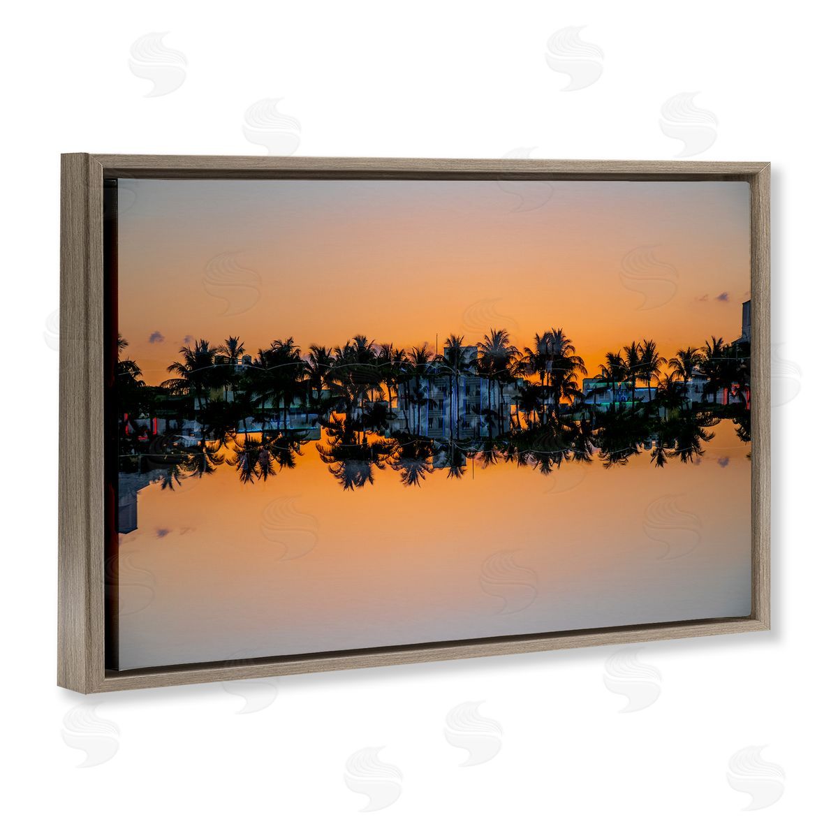 Robin Vandenabeele Reflecting Sunset Palms Canvas Wall Art Print