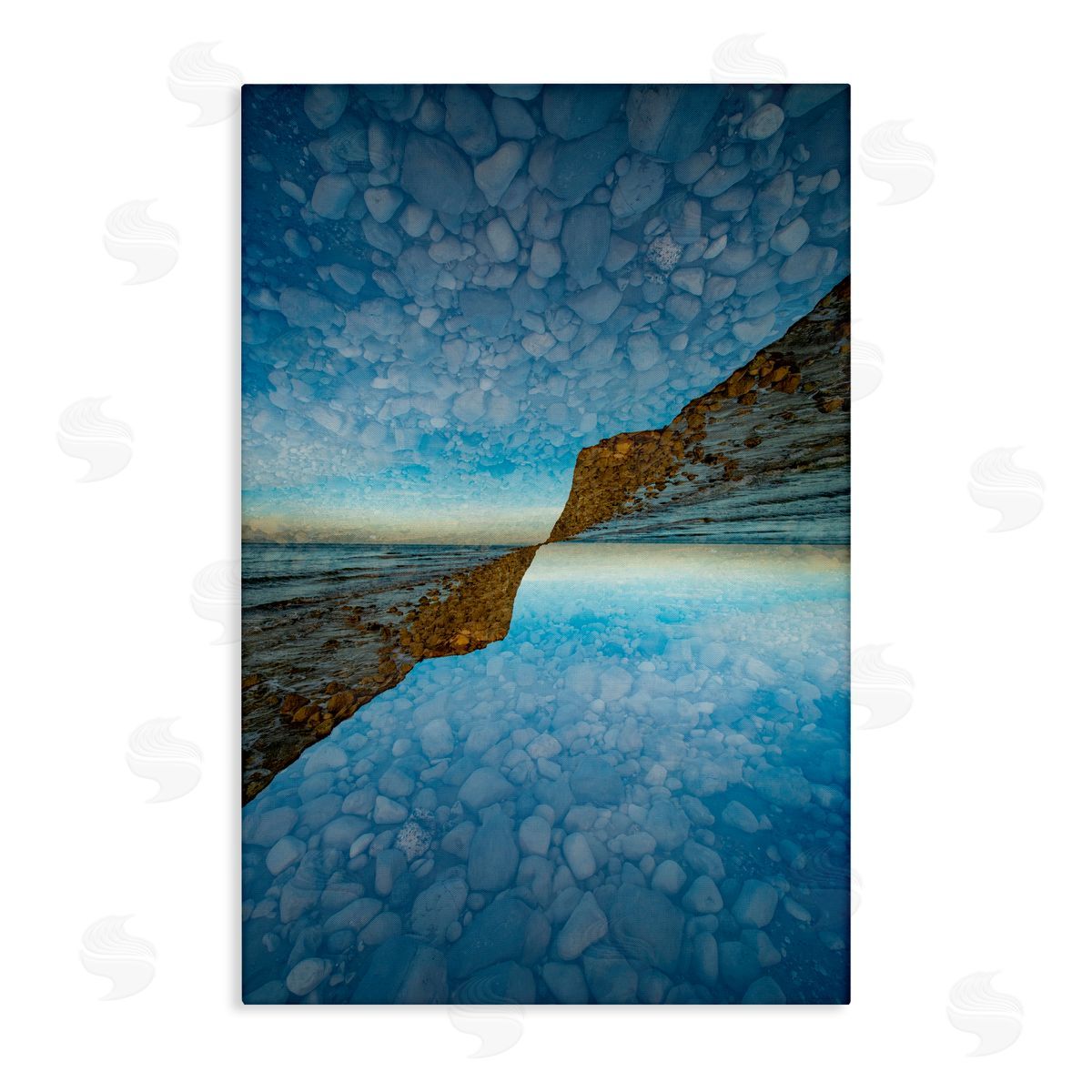 Robin Vandenabeele Symmetrical Pebbles Reflection Canvas Wall Art Print