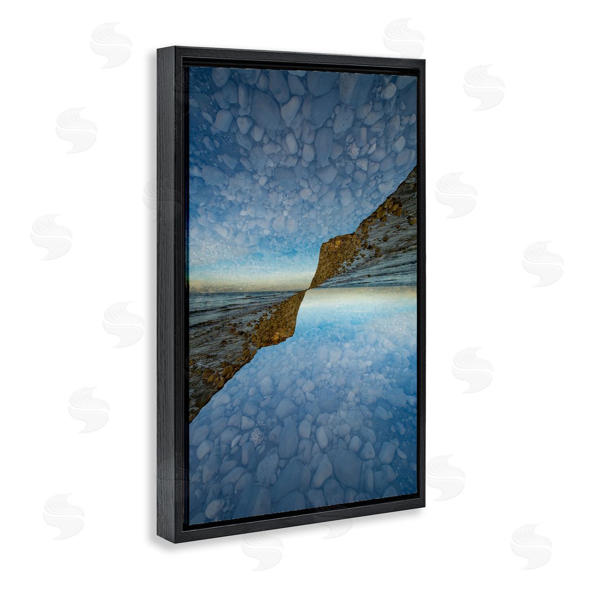 Robin Vandenabeele Symmetrical Pebbles Reflection Canvas Wall Art Print
