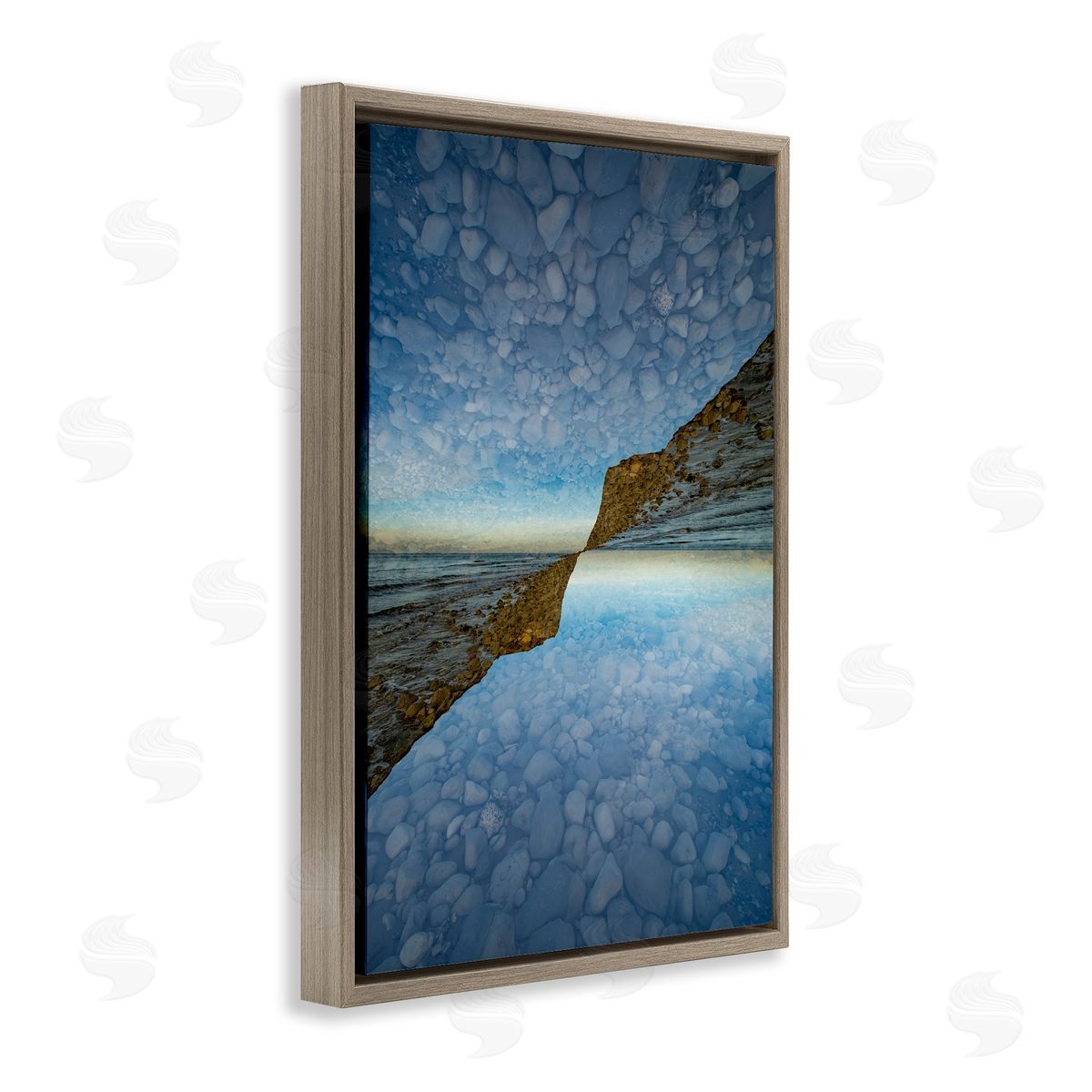 Robin Vandenabeele Symmetrical Pebbles Reflection Canvas Wall Art Print