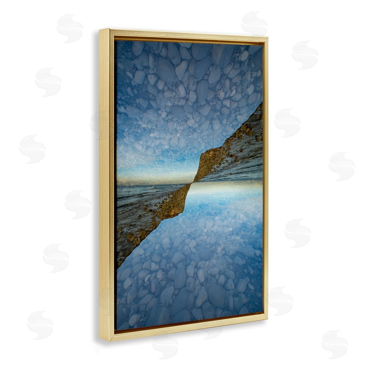 Robin Vandenabeele Symmetrical Pebbles Reflection Canvas Wall Art Print