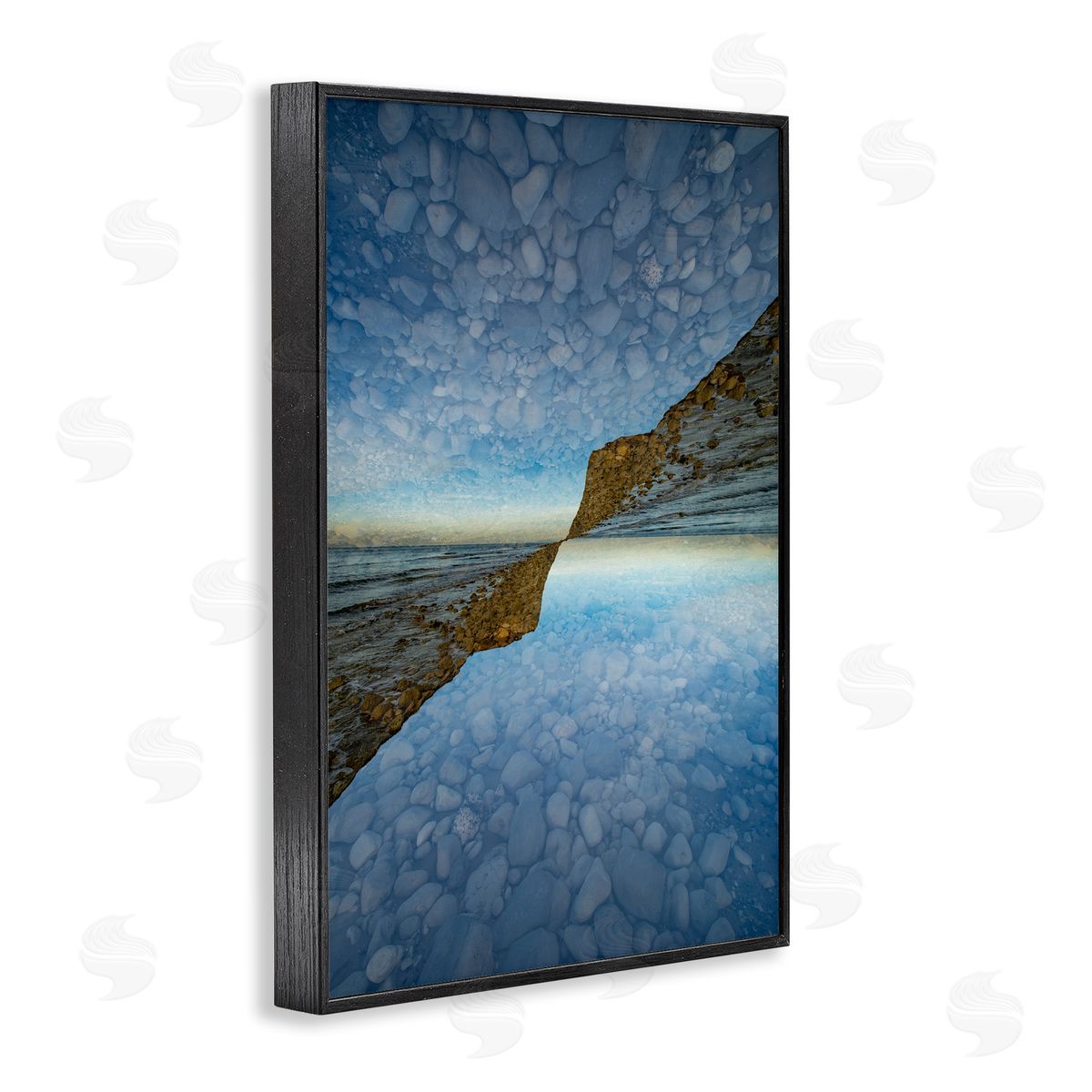 Robin Vandenabeele Symmetrical Pebbles Reflection Canvas Wall Art Print