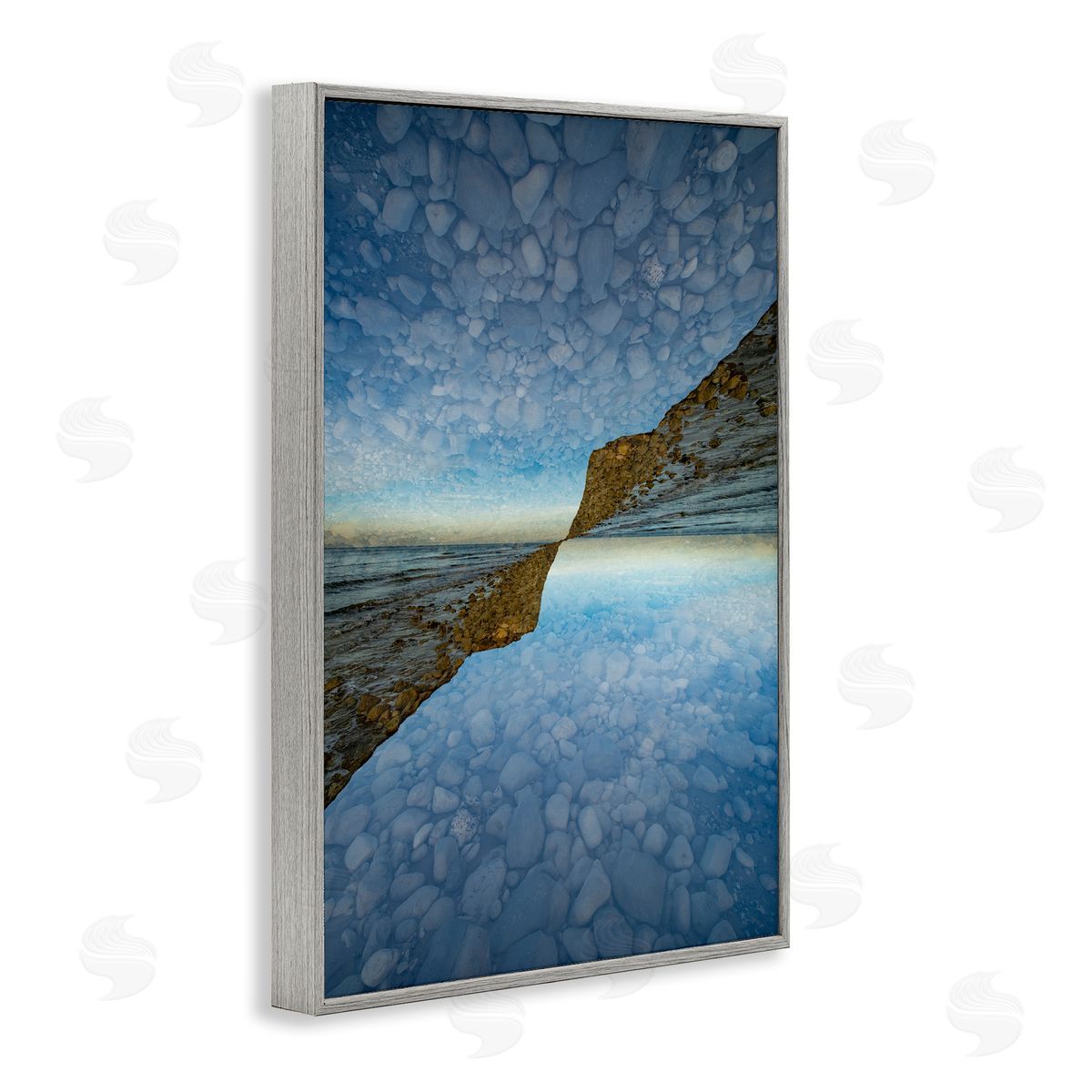 Robin Vandenabeele Symmetrical Pebbles Reflection Canvas Wall Art Print