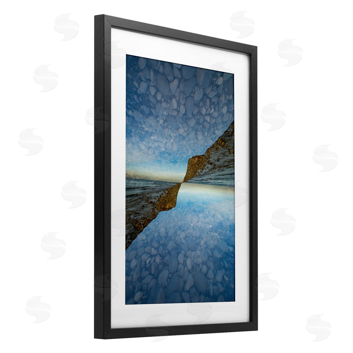 Robin Vandenabeele Symmetrical Pebbles Reflection Canvas Wall Art Print