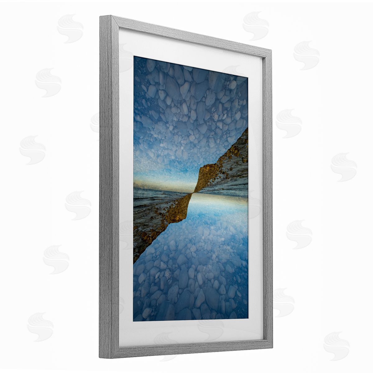 Robin Vandenabeele Symmetrical Pebbles Reflection Canvas Wall Art Print