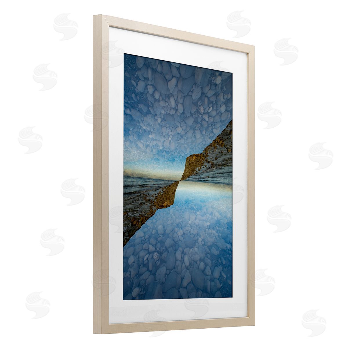 Robin Vandenabeele Symmetrical Pebbles Reflection Canvas Wall Art Print