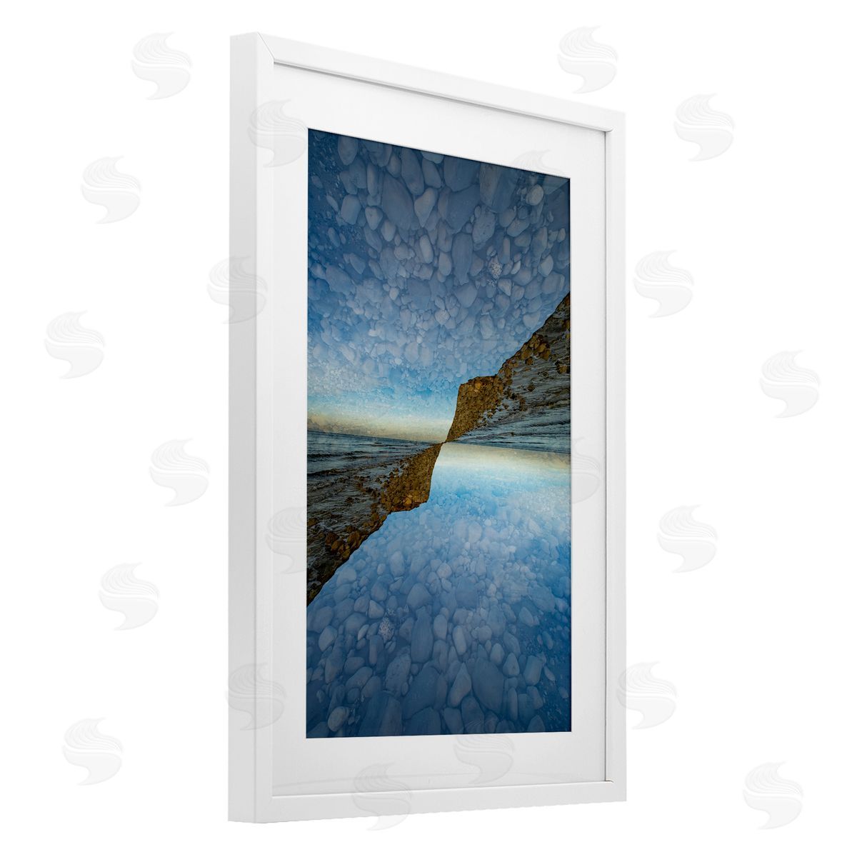 Robin Vandenabeele Symmetrical Pebbles Reflection Canvas Wall Art Print