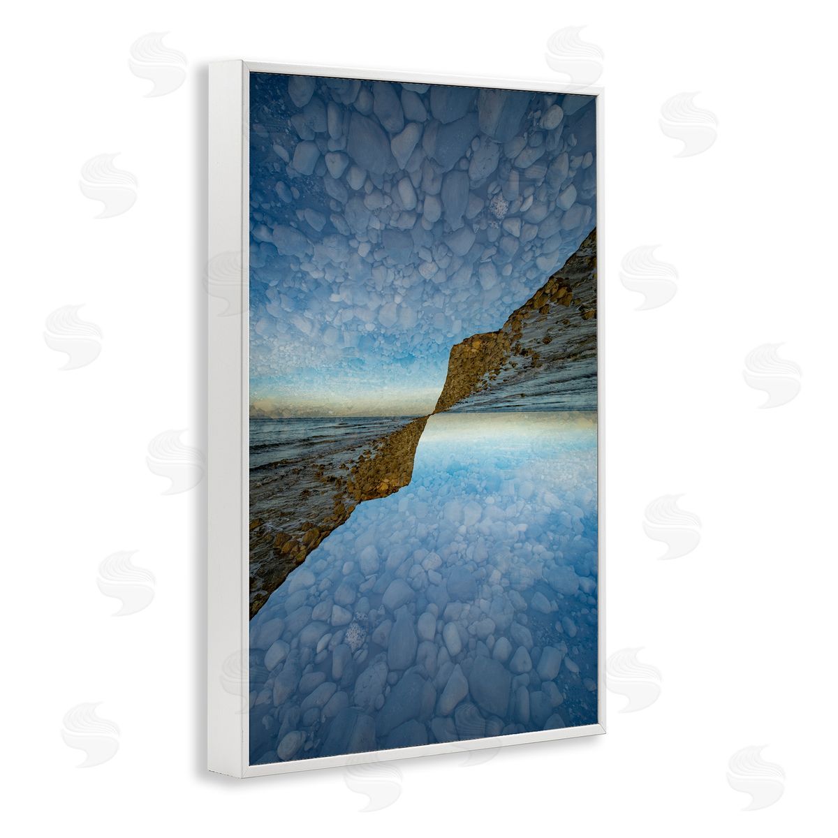 Robin Vandenabeele Symmetrical Pebbles Reflection Canvas Wall Art Print