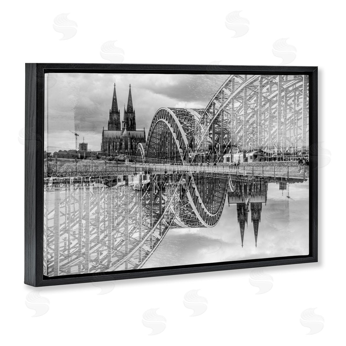 Robin Vandenabeele Bridge & Cathedral Reflection Canvas Wall Art Print